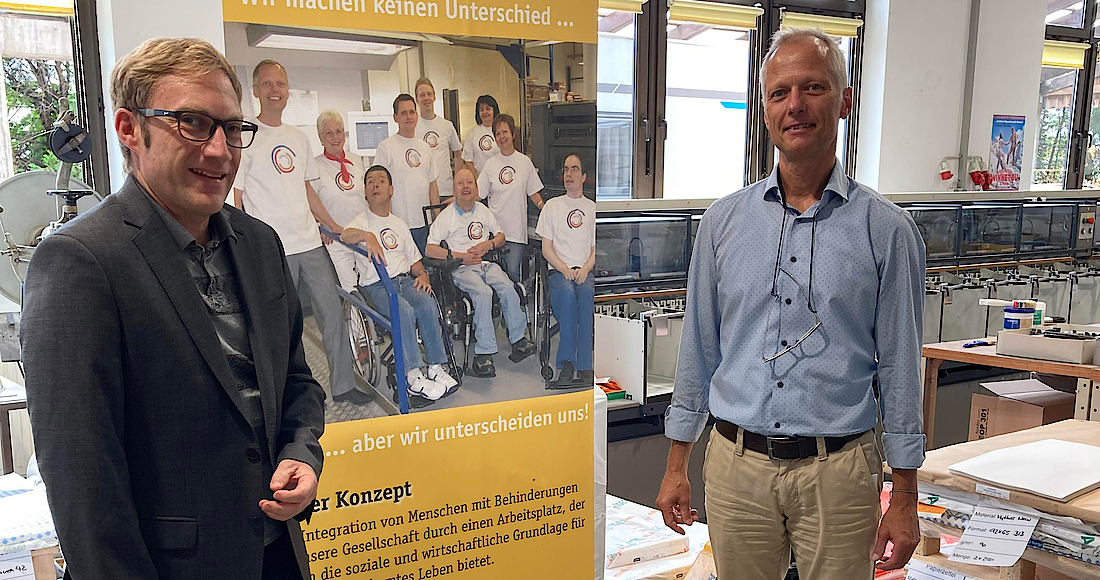 Sebastian Cuny besucht Inklusionsbetrieb Texdat in Weinheim